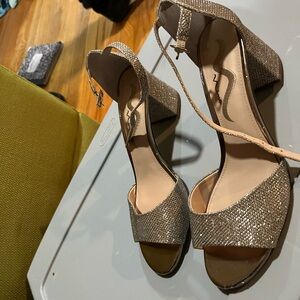 Sparkly gold heels